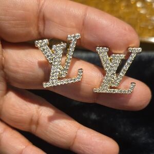 Gold Crystal Stud Earrings